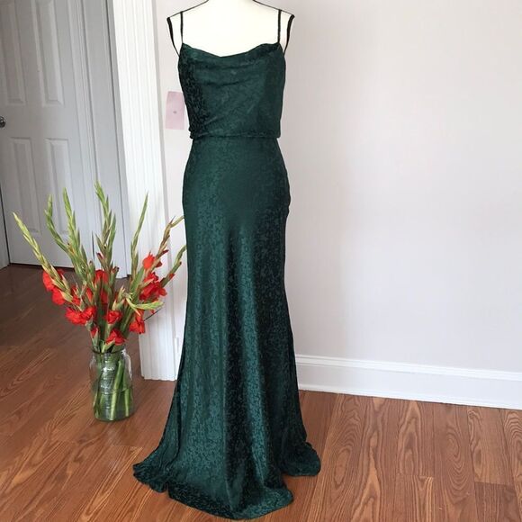 BHLDN x Jenny Yoo Dahlia Gemma Emerald Dress size 4 - Picture 5 of 16